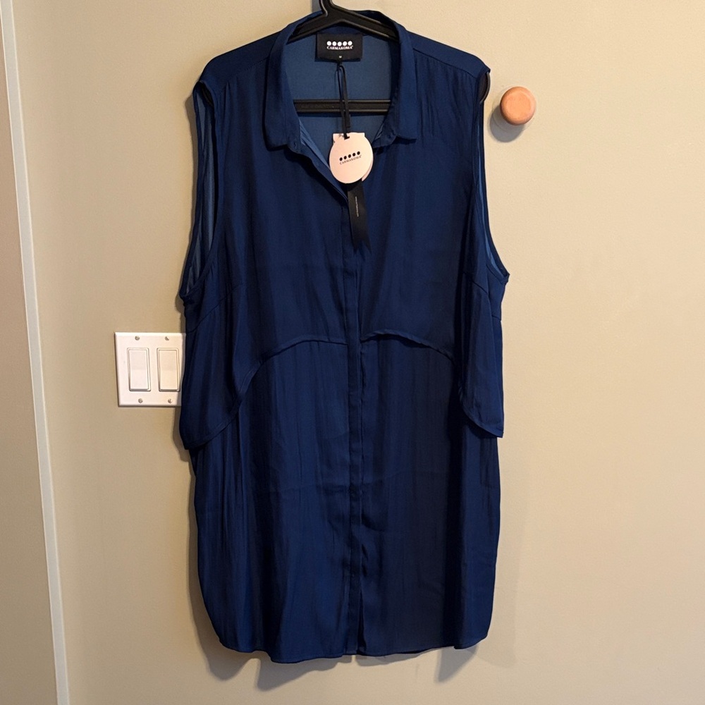 Carmakoma Navy Sleeveless Blouse